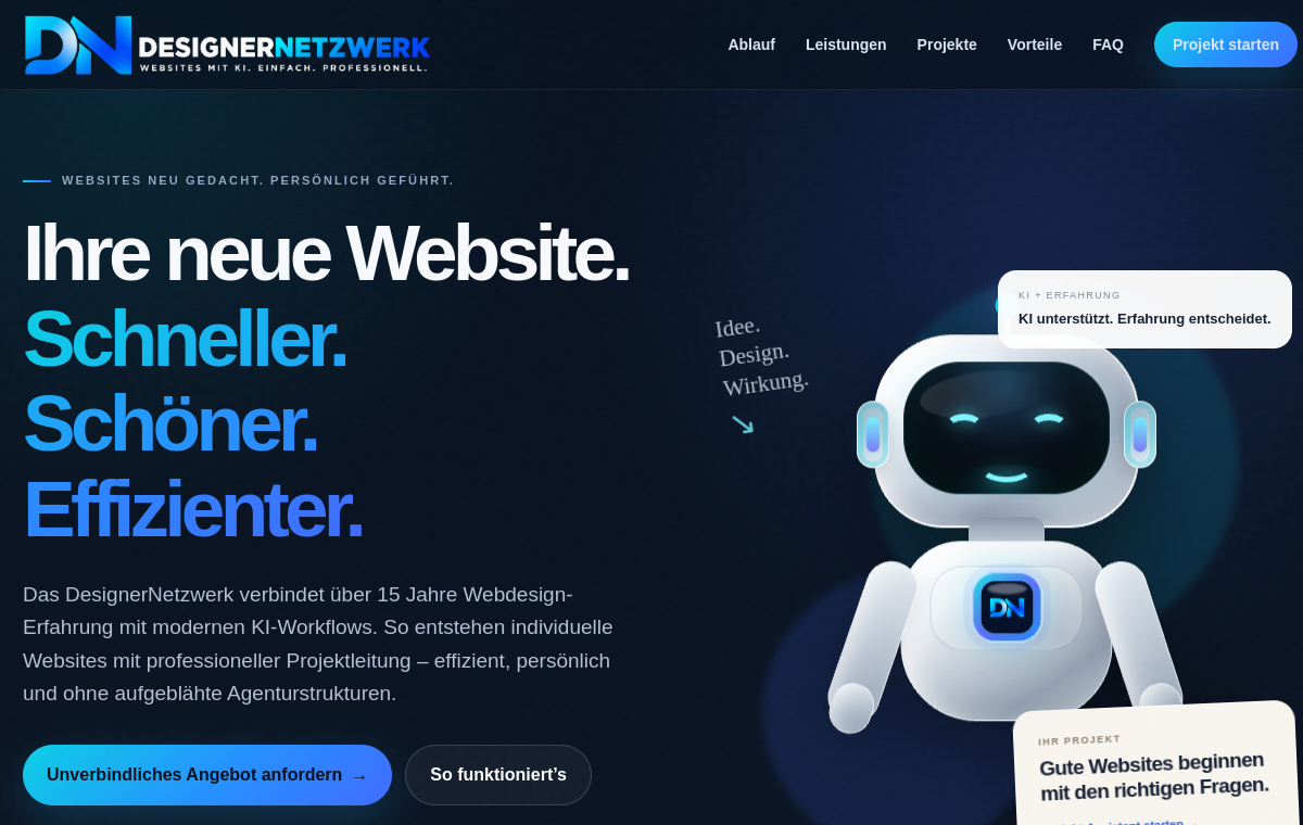 Website-Vorschau: DesignerNetzwerk – moderne Websites, persönlich geführt