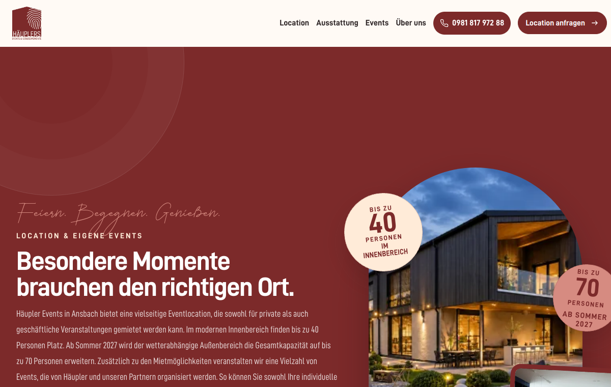 Website-Vorschau: Häupler Events